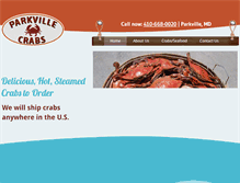 Tablet Screenshot of parkvillecrabs.com